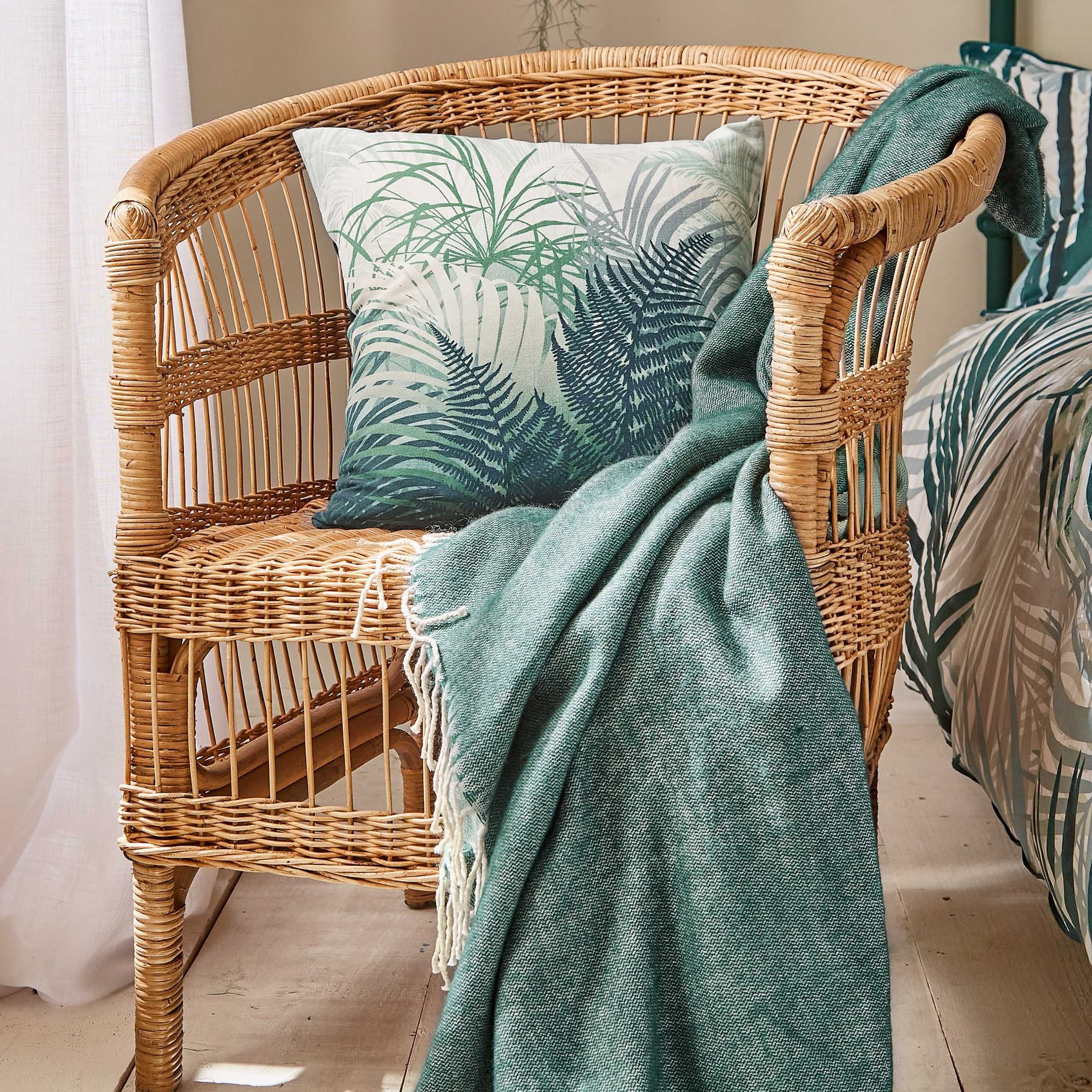 Palm Leaf Cushion By Clarissa Hulse In Forest Green